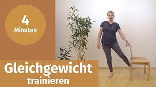 Gleichgewicht und Beine trainieren Gangsicherheitstraining 4 Minuten [upl. by Roxana]