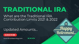 Maximum Traditional IRA Contribution Limits for 2021 amp 2022 [upl. by Orelie]