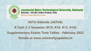 JNTUK BTech 22 Time Tables  February 2022 [upl. by Shivers124]