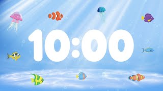 10 Minute Countdown Timer for Kids with Alarm and Fun Music  Under the Sea 🐟 [upl. by Manvil99]