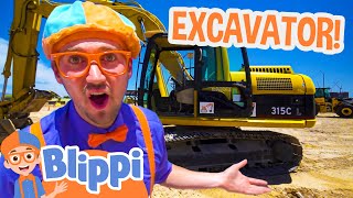 Blippi Drives a GIANT Excavator in a Construction Site  Blippi Full Episodes [upl. by Eiltan]