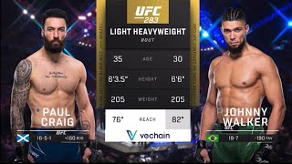 JOHNNY WALKER vs PAUL CRAIG UFC 283 FULL FIGHT [upl. by Laina505]