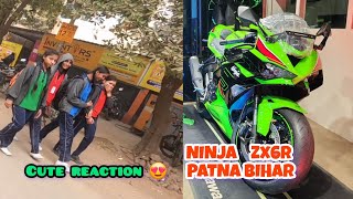 KAWASAKI NINJA ZX6R IN PATNA BIHAR  LAUNCH EVENT  SCHOOL KIDS REACTION  A2 BIKER [upl. by Saloma]