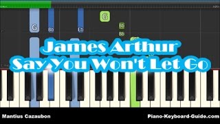 James Arthur  Say You Wont Let Go Piano Tutorial  Easy Chords amp Melody [upl. by Ives]