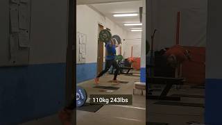 95kg 210lbs  110kg 243lbs clean double and jerk [upl. by Crocker]