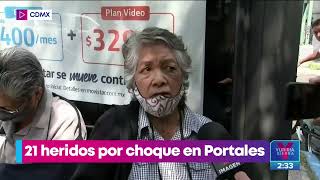 Choque en la colonia Portales deja 21 heridos  Noticias con Yuriria Sierra [upl. by Jorie]