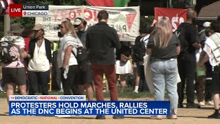 LIVE DNC protesters gather in Union Park [upl. by Atteynod]