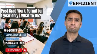 Post Grad Work Permit for 1 year only  What To Do [upl. by Collyer]