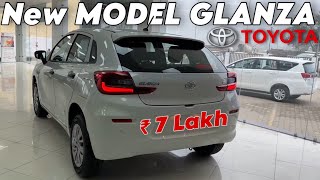 NEW MODEL TOYOTA GLANZA WHITE 7 LAKH 2024  NEW GLANZA E MODEL REVIEW [upl. by Millman46]