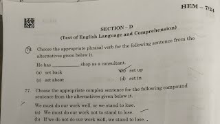 APSSB CGLE 2024 ENGLISH LANGUAGE AND COMPREHENSION PAPER SOLVEDSET B [upl. by Lyssa]