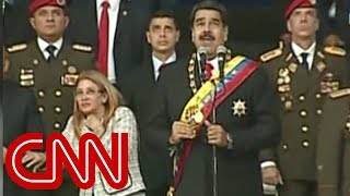 Venezuelan President Nicolas Maduro evacuated from stage [upl. by Wons]