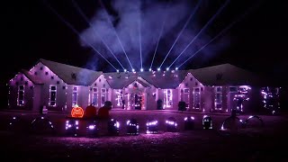 2023 Full Halloween Fire and Light Show  4K [upl. by Enirahtak]