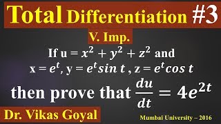 Total Differentiation 3 in Hindi Vimp  Engineering Mathematics [upl. by Oech974]