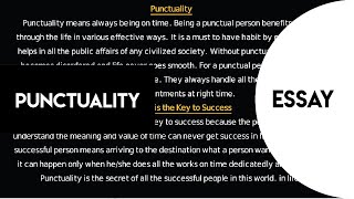 How to write an essay on Punctuality  Punctuality essay [upl. by Tera]