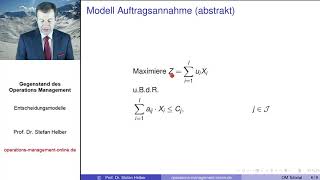 Video 121 zum quotOperations Management Tutorialquot Entscheidungsmodelle [upl. by Dorsy]