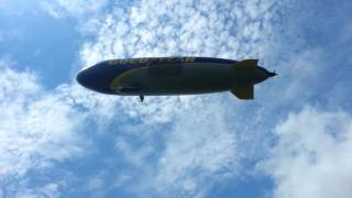 Goodyear Zeppelin NT Wingfoot One Takes Off and Flies Overhead [upl. by Dnomra]