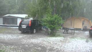 Onweer en Hagel op de camping D1 [upl. by Franza957]