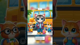 The kitten first time going to school❤😲😱🔥 youtubeshorcatart shortsvideo catcartoon catlover c [upl. by Helaine712]