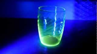 Uranium Glass Reacts to UV light [upl. by Yrgoerg]