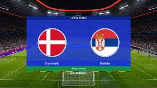 DANIA  SERBIA EURO 2024  SYMULACJA skrót [upl. by Anertac]