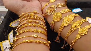 কম ওজনের মধ্যে সোনার ব্রেসলেট কিনুন 😱😱  Lightweight Gold Bracelet Design With Price 2024 [upl. by Anuaek]