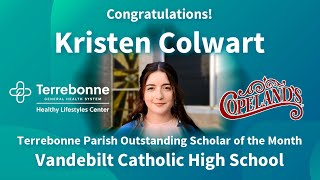 Kristen Colwart  Terrebonne Parish October 2022 Outstanding Scholar [upl. by Atiuqaj923]