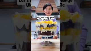 Fresh Mango Ube Coconut Trifle asiandessert bakingwithkids kidscooking [upl. by Andel]