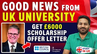 Good News from UK University amp Get £6000 Scholarship from University  UK Student Visa Update 2024 [upl. by Adiarf]