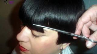 Short Bob  Short Fringe  Nape Shaved  Haircut [upl. by Franny]