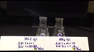 Diffusion of hydrogen chloride and ammonia gas [upl. by Airres]