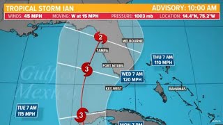 Tropical update Tropical Storm Ian expected to become major hurricane [upl. by Pilar]