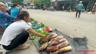 Bustling Market Day Selling Bamboo Shoots in a Busy Bazaar [upl. by Erasaec]