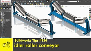 Solidworks tutorial 136  idler roller conveyor  solidworks2020 tips [upl. by Debi]