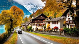 🇨🇭Autumn Driving In Switzerland📍Swiss Village Brienz [upl. by Elva27]