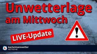 LiveUpdate 1315 Uhr Schnee amp Eisregen mit Luftmassengrenze am Mittwoch [upl. by Ttihw277]