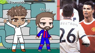 Ronaldo amp Messi React To Their Goals  Gacha Reaction [upl. by Nappy132]