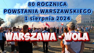 Godzina W 1 sierpnia 2024 Warszawa Wola  80 Rocznica Powstania Warszawskiego 1944 [upl. by Sacttler501]