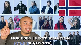 🇳🇴 Norsk Melodi Grand Prix MGP 2024  FIRST REACTION snippets 🇳🇴 [upl. by Nylednarb]