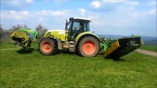 1 Schnitt 2016 Mähen mit Claas Arion 630 und Samasz KDF 300 und Samasz PDD 810 Butterfly [upl. by Rosenkranz34]