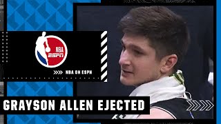 Grayson Allen EJECTED after flagrant 2 foul on Alex Caruso  NBA on ESPN [upl. by Ahsenrat]