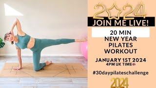 New Year Pilates 20 Minute Live Session  Get your Fitness started in 2024 30daypilateschallenge [upl. by Tila]