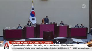 Opposition tables motion to impeach South Koreas President Yoon over martial law bungle [upl. by Lotus]