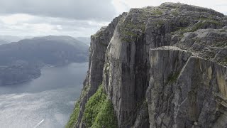 Pulpit Rock Preikestolen 🌎 Norway  4K Drone Video [upl. by Glynias336]