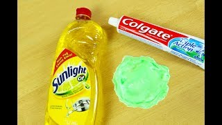 Dish Soap and Colgate Toothpaste Slime  How to Make Slime Soap Salt and Toothpaste NO GLUE [upl. by Concha]