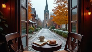 Tranquil Snowfall Morning from a Warm Café Window  Relaxing snow ambiance  meditation [upl. by Sperling]