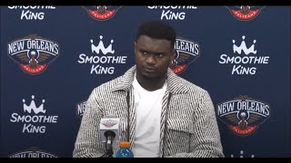 Zion Williamson talks offensive rebounding  Pelicans Suns Postgame Interviews 121722 [upl. by Norraf]