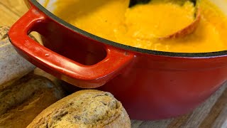 Easy Carrot Parsnip Soup  Super Cheap Quick and Tasty Soup [upl. by Ennayelhsa655]