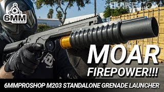 MOAR FIREPOWER  6mmProShop Airsoft M203 Standalone Grenade Launcher [upl. by Odnalro203]