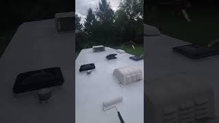 RV roof work at sunset 30secondcleaner automobile rvupgrades rvlife rvlifeontheroad [upl. by Vel]