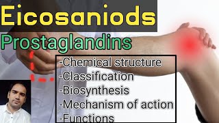 Eicosanoids Prostaglandins StructureClassificationBiosynthesisMechanism of action amp Functions [upl. by Hannazus]